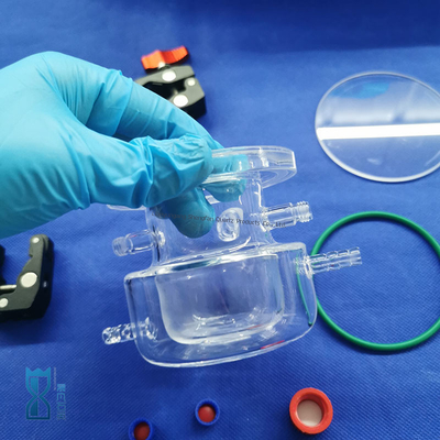คุณภาพ  Custom Manufacturing Clear Quartz Glass Reactor For Lab โรงงาน