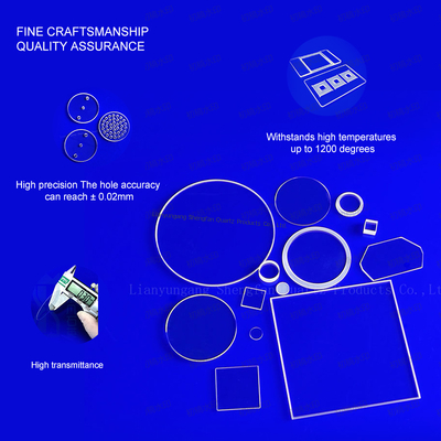 คุณภาพ  Customized Square Fused Silica Quartz Glass Plate Clear Quartz Glass Substrate For High Temperature โรงงาน