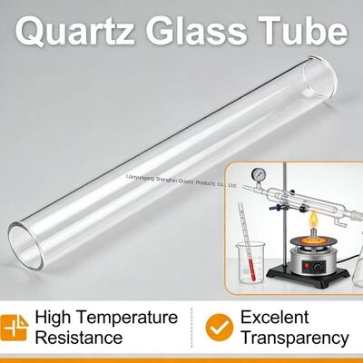 คุณภาพ  Custom High Temperature Resistant 1100℃ High Purity SiO₂>99.99% Quartz Glass Tube for Semiconductor Applications โรงงาน