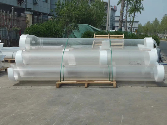 เครื่องทำความร้อนควอตซ์หลอดแก้วโปร่งใสสารกึ่งตัวนำการส่งผ่านสูง