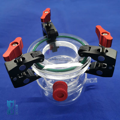 เครื่องปฏิกรณ์แก้วควอตซ์ใสสำหรับการผลิตแบบกำหนดเองสำหรับห้องปฏิบัติการ