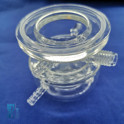 เครื่องปฏิกรณ์แก้วควอตซ์ใสสำหรับการผลิตแบบกำหนดเองสำหรับห้องปฏิบัติการ