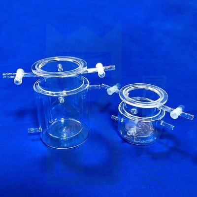 เครื่องปฏิกิริยาควอตซ์โปร่ง UV ที่กําหนดเอง ด้วยอุณหภูมิสูงและความทนทานต่อการกัดกร่อน