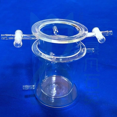 เครื่องปฏิกิริยาควอตซ์โปร่ง UV ที่กําหนดเอง ด้วยอุณหภูมิสูงและความทนทานต่อการกัดกร่อน