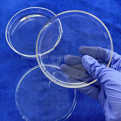 โรงงานที่กําหนดเองห้องปฏิบัติการกลมโปร่งทนทานการกัดกร่อน Quartz แก้ว Petri