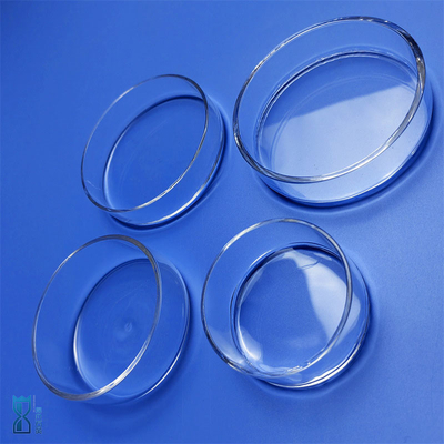 โรงงานที่กําหนดเองห้องปฏิบัติการกลมโปร่งทนทานการกัดกร่อน Quartz แก้ว Petri