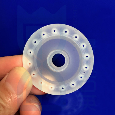อุณหภูมิสูง ทนทานต่อการกัดกรองครึ่งประสานงานพิเศษ Quartz Frosted Flange Quartz Perforated Flange