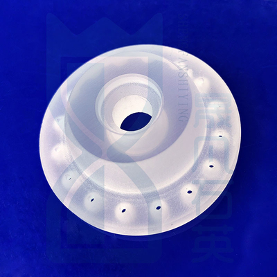 อุณหภูมิสูง ทนทานต่อการกัดกรองครึ่งประสานงานพิเศษ Quartz Frosted Flange Quartz Perforated Flange