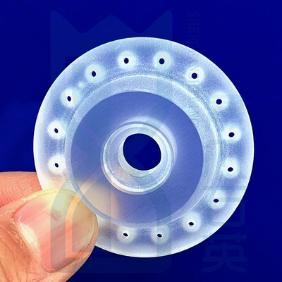 อุณหภูมิสูง ทนทานต่อการกัดกรองครึ่งประสานงานพิเศษ Quartz Frosted Flange Quartz Perforated Flange