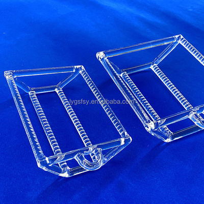 โรงงานธรรมเนียมครึ่งตัวนํา อุณหภูมิสูงทนทานต่อการกัดสลัด Quartz Slotted Rod Quartz Boat