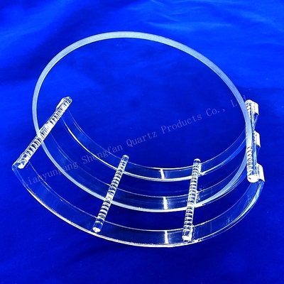 โรงงานธรรมเนียมครึ่งตัวนํา อุณหภูมิสูงทนทานต่อการกัดสลัด Quartz Slotted Rod Quartz Boat