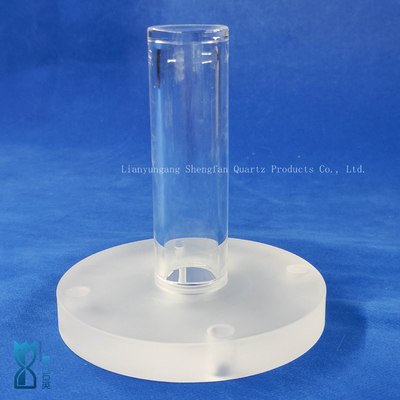 ท่อแก้วที่ทนทานต่อการกัดกร่อนแบบกําหนดเอง การเคลือบเจาะ Quartz Flange Tube ท่อแก้วสําหรับการวิจัยวิทยาศาสตร์