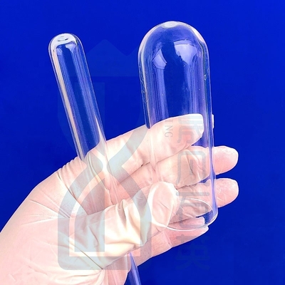 ปรับปรุงโปร่งกลมด้านล่างปลายท่อทดสอบ Quartz สําหรับห้องปฏิบัติการ