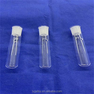 ปรับปรุงโปร่งกลมด้านล่างปลายท่อทดสอบ Quartz สําหรับห้องปฏิบัติการ