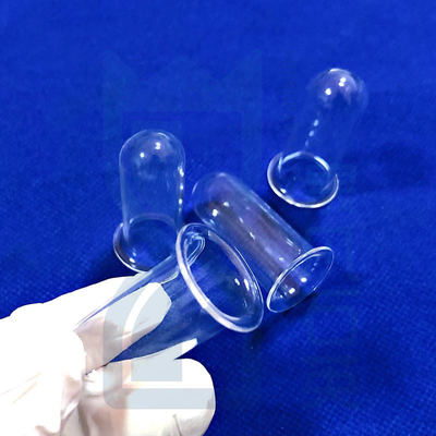 อุณหภูมิสูง ความบริสุทธิ์สูง ซิลิก้าควอตซ์ ท่อแก้วควอตซ์กับท่อ flange ท่อทดสอบควอตซ์ flanged
