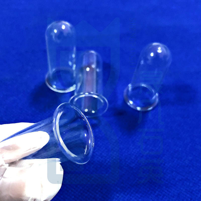 อุณหภูมิสูง ความบริสุทธิ์สูง ซิลิก้าควอตซ์ ท่อแก้วควอตซ์กับท่อ flange ท่อทดสอบควอตซ์ flanged