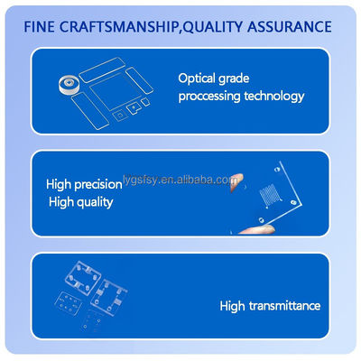 แผ่นกระจกควอตซ์โปร่งใสที่มีการกระจายแสงสูง ทนต่ออุณหภูมิสูง และทนทานต่อการกัดกร่อนสําหรับการใช้งานทางเทคนิค