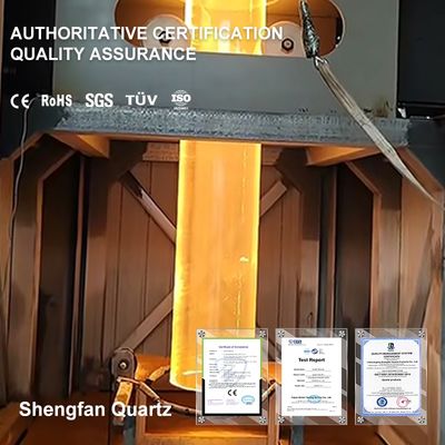 ทนความร้อนสูง 1200 องศาเซลเซียส หลอดแก้วควอตซ์บริสุทธิ์สูงสำหรับเตาหลอด