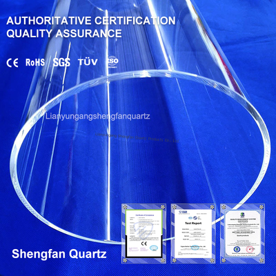 ทนความร้อนสูง 1200 องศาเซลเซียส หลอดแก้วควอตซ์บริสุทธิ์สูงสำหรับเตาหลอด