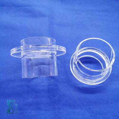 หลอดแก้วควอตซ์หน้าแปลนส่งผ่านรังสียูวี 80% ทนต่อการกัดกร่อนที่อุณหภูมิสูง ปรับแต่งได้