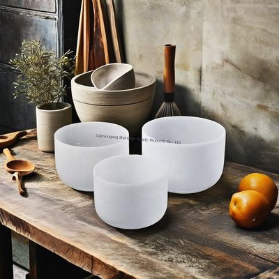 7 Chakra Balance Quartz Singing Bowl กับ 12 โน้ตดนตรี และทนอุณหภูมิสูงสําหรับสมาธิ