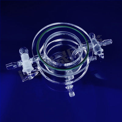 คุณภาพสูง 500ml 1000ml Quartz อุปกรณ์เคมีห้องปฏิบัติการ Quartz Photochemical Reactor