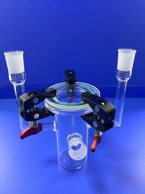 เครื่องปฏิกิริยาแก้วควอตซ์แบบปรับแต่ง 50-1000 มิลลิลิตร ความโปร่งใสสูง