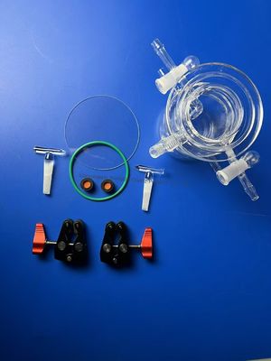 เครื่องปฏิกิริยาแก้วควอตซ์แบบปรับแต่ง 50-1000 มิลลิลิตร ความโปร่งใสสูง