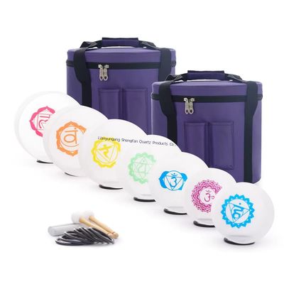 ชุดชามร้องเพลงควอตซ์เพื่อสุขภาพขนาด 6-12 นิ้ว พร้อมค้อนและโอริงฟรีสำหรับการบำบัดด้วยเสียง