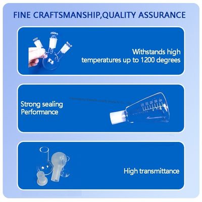 จีนจัดหาขวดแก้วควอตซ์คุณภาพสูงพร้อมคอ 3 อันสำหรับใช้ในห้องปฏิบัติการ