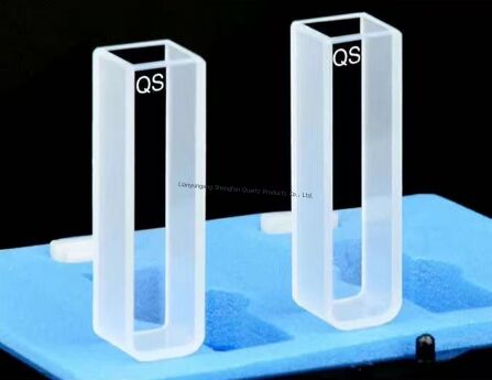 คิวเวตต์สำหรับเครื่องวัดสีแก้วควอตซ์ทนความร้อนสูงและทนต่อการกัดกร่อน ความจุ 3.5 มล.