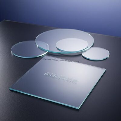 Custom High Temperature Resistant Fused Silica  Square Quartz Glass Sheet Round Quartz Disc