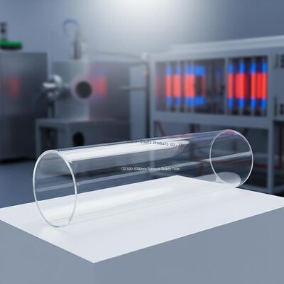 ท่อแก้วควอตซ์บริสุทธิ์สูง SiO2>99.99% OD 100-1000 มม. สำหรับเตาหลอม อุณหภูมิใช้งาน 1250°C