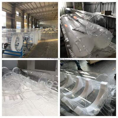 หลอดแก้วควอตซ์โปร่งใสบริสุทธิ์สูง 99.99% ทนความร้อนสำหรับการใช้งานในอุตสาหกรรม