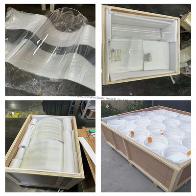 การป้องกัน UV ความบริสุทธิ์สูง SiO2> 99.99% ท่อแก้วควอตซ์โปร่งใสที่มีการกระจายแสง > 92%