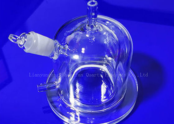 ขวดกระดิ่งควอตซ์ควอตซ์แก้วสูญญากาศ Bell Jar ห้องปฏิบัติการวิทยาศาสตร์เครื่องแก้ว CNC Machining Quartz Products ตามรูปวาด