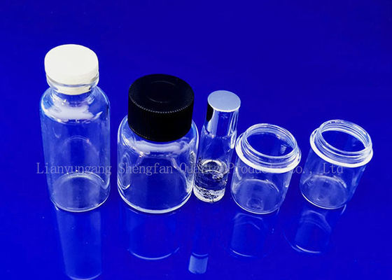 SGS Laboratory Quartz Glass Conical Flask Reagent Bottle ปรับแต่งด้วยฝาเกลียว