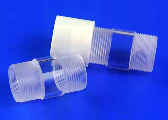 เครื่องทำความร้อนขัดเงาด้วยไฟใส 2.2g / Cm3 หลอดควอตซ์พร้อมฝาเกลียว Ptfe ฝาเกลียวตัวเมีย