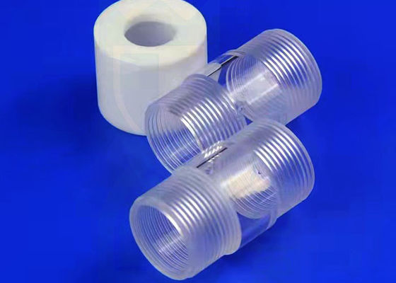 เครื่องทำความร้อนขัดเงาด้วยไฟใส 2.2g / Cm3 หลอดควอตซ์พร้อมฝาเกลียว Ptfe ฝาเกลียวตัวเมีย