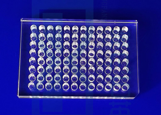 Quartz Precision Glass Machining แผ่น Hemagglutination SIO2 96 Well