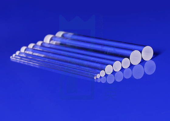 Polishing Transparent Quartz Glass Fused Silica Rod For Fiber Bar