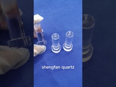 หลอดทดลองควอตซ์บริสุทธิ์ความต้านทานอัลคาไลปากข้อต่อพื้นใสสำหรับห้องปฏิบัติการ