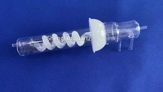 โรงงานหลอดแก้วควอตซ์ความบริสุทธิ์สูง 99.99% ท่อเกลียวทนอุณหภูมิสูงแบบกำหนดเอง