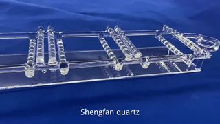 ที่วางเวเฟอร์เรือควอทซ์โปร่งใสทนกรดที่มีความแม่นยำสูงเรือควอทซ์เซมิคอนดักเตอร์